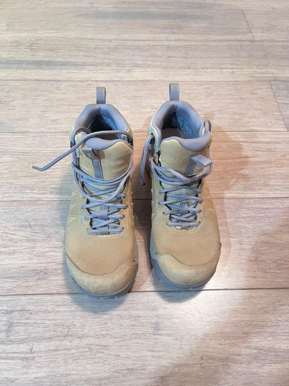 Women's Tan Hiking Boots with Gray Accents Like new